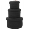 Generic Cotton 3 Pcs Set Roti Box Storage Basket With Lid (Black)