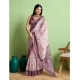Generic Women's Silk Blend Printed Saree With Unstitched Blouse 5.5Mtr (Grey)