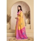 Generic Women's Faux_Linen Printed Ready-to-Wear Saree With Unstitched Blouse 5.5 Mtr (Yellow)