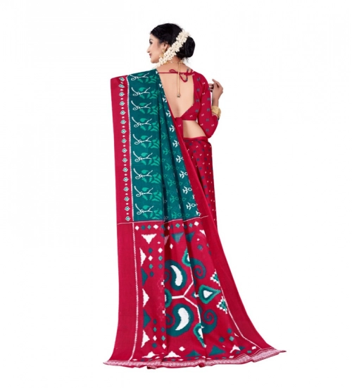 Generic Women's Soft Pure Cotton Printed Saree With Unstitched Blouse 5.5Mtr (Multicolor)