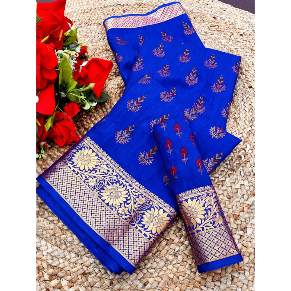 Generic Women's Digital Dolla Silk Printed Saree With Unstitched Blouse 5.5Mtr (Blue) Generic Women's Digital Dolla Silk Printed Saree With Unstitched Blouse 5.5Mtr (Blue)