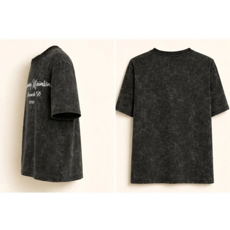 Generic Men's Cotton Acid wash T-shirt (Grey)