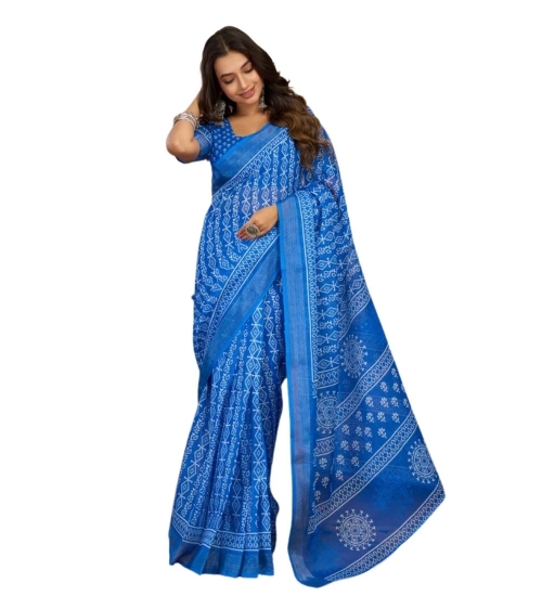 Generic Women's Faux Linen Geometric Print Ready to wear Saree With Unstitched Blouse 5.5Mtr (Blue) Generic Women's Faux Linen Geometric Print Ready to wear Saree With Unstitched Blouse 5.5Mtr (Blue)