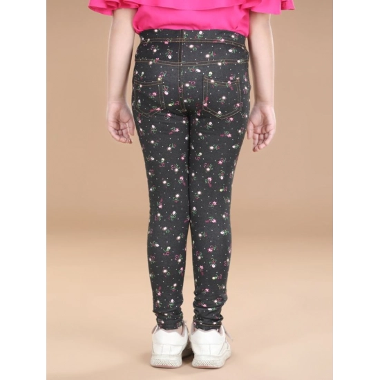 Generic Girl's Cotton Lycra Floral Elasticated Jeggings (Multicolor) Generic Girl's Cotton Lycra Floral Elasticated Jeggings (Multicolor)