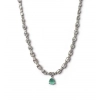 Generic Women's Brass Silver Plated Necklace set (Turquoise) Generic Women's Brass Silver Plated Necklace set (Turquoise)