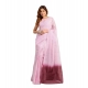 Generic Women's Linen Cotton Printed Ready To Wear With Pocket Saree With Unstitched Blouse 5.5 Mtr (Light_Pink)
