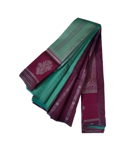 Generic Women's Soft Silk Wooven Saree With Unstitched Blouse 5.5Mtr (Dark Pista)