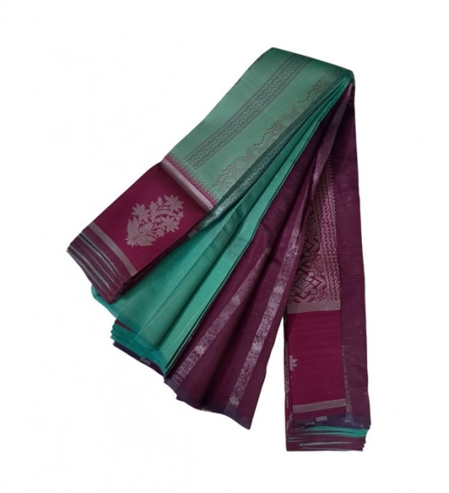 Generic Women's Soft Silk Wooven Saree With Unstitched Blouse 5.5Mtr (Dark Pista)