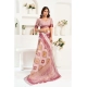 Generic Women's Linen Cotton Printed Ready To Wear Saree With Unstitched Blouse 5.5 Mtr (Maroon)
