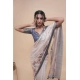 Generic Women's Polyester Printed Saree With Unstitched Blouse 5.5 Mtr (Off-White)