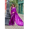 Generic Women's Faux Shimmer Floral Embroidery Ready to wear Saree With Unstitched Blouse 5.5Mtr (Purple) Generic Women's Faux Shimmer Floral Embroidery Ready to wear Saree With Unstitched Blouse 5.5Mtr (Purple)