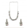 Generic Women's Brass Silver Plated Necklace set (Multicolor)
