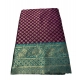 Generic Women's Jacquard Printed Saree With Unstitched Blouse 5.5Mtr (Purple)