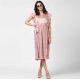 Generic Women's Polyester Pleated Flutter Dress (Champagne Gold) Generic Women's Polyester Pleated Flutter Dress (Champagne Gold)
