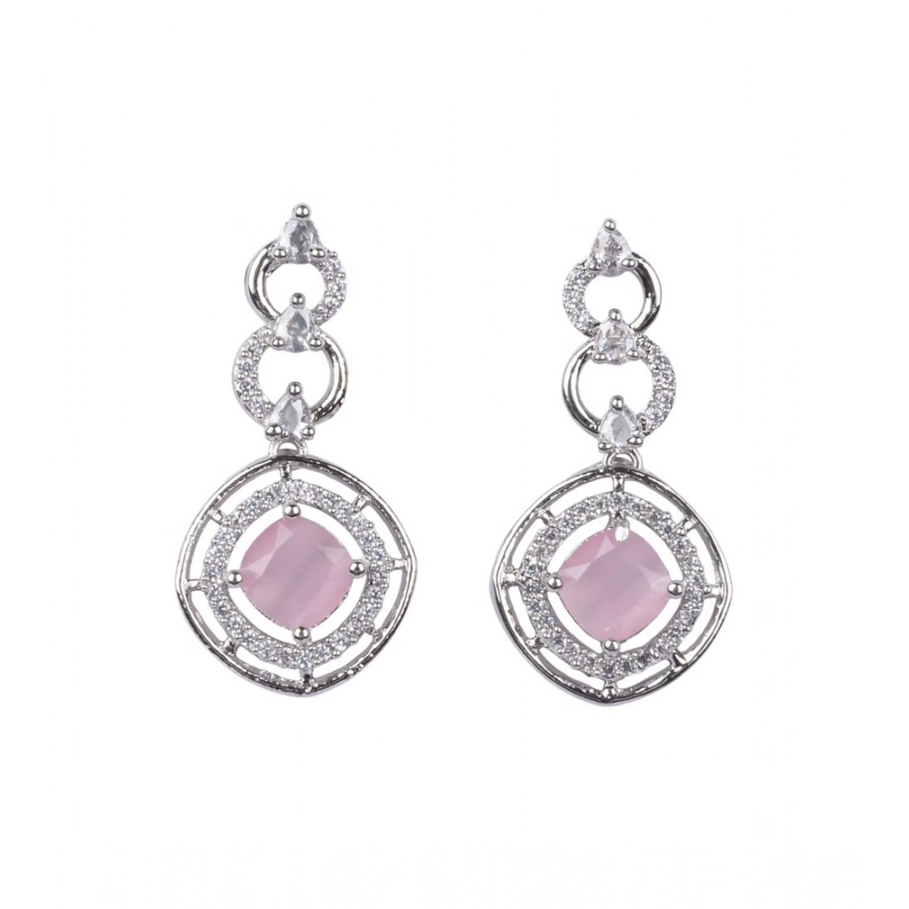 Generic Women's Brass Silver Plated Necklace set (Pink) Generic Women's Brass Silver Plated Necklace set (Pink)