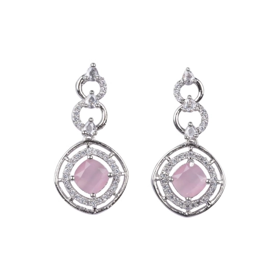 Generic Women's Brass Silver Plated Necklace set (Pink) Generic Women's Brass Silver Plated Necklace set (Pink)