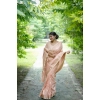Generic Women's Faux_Banarasi Lining Pattern Saree With Unstitched Blouse 5.5Mtr (Peach)