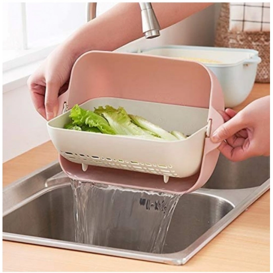 Generic Pack Of 2_Multi-Purpose Kitchen Basket – Ideal for Straining, Sieving, Washing And Holding Fruits or Foods (Color: Assorted )