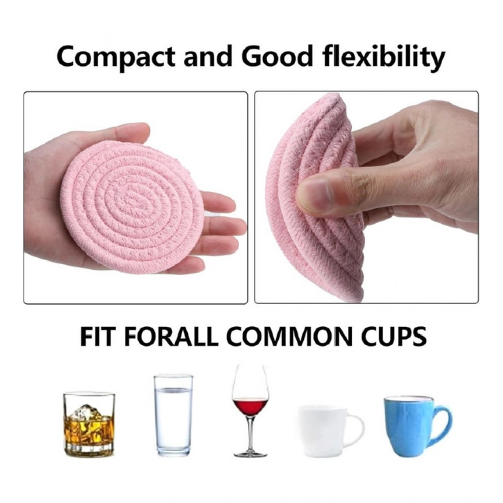 Generic Cotton Rope Drink Coasters 6 Pcs Set (Pink) Generic Cotton Rope Drink Coasters 6 Pcs Set (Pink)