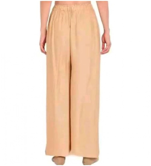 Generic Women's Casual Rayon Solid Ankle Length Palazzo (Golden , Free Size)