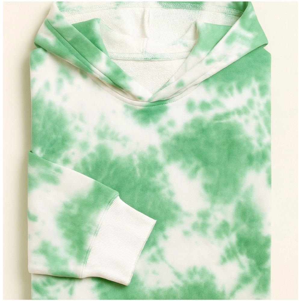 Generic Men’s Cotton Tie & dye Hoodie (Green)
