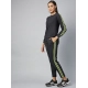 Generic Women's Cotton Solid Long Sleeves Tracksuit (Dark Grey - Green)