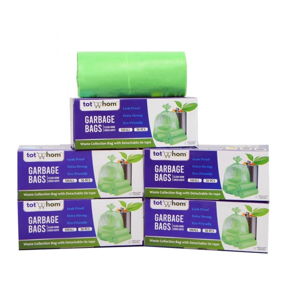 Generic Pack of 5 Biodegradeable Vegetable-Paper 17 x 19 Inches Garbage Bag (Green)
