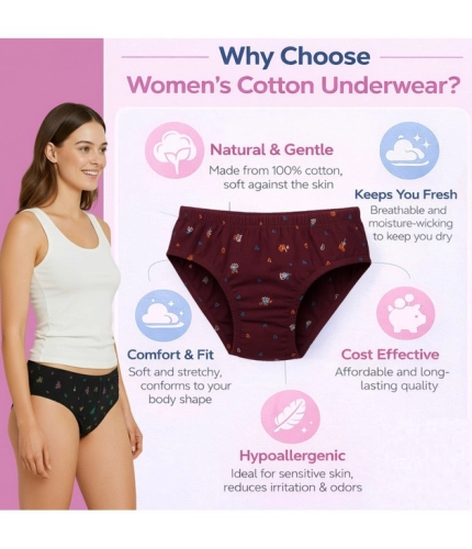 Generic Pack of_12 Women's Cotton Printed Hipster Panty (Multicolor)