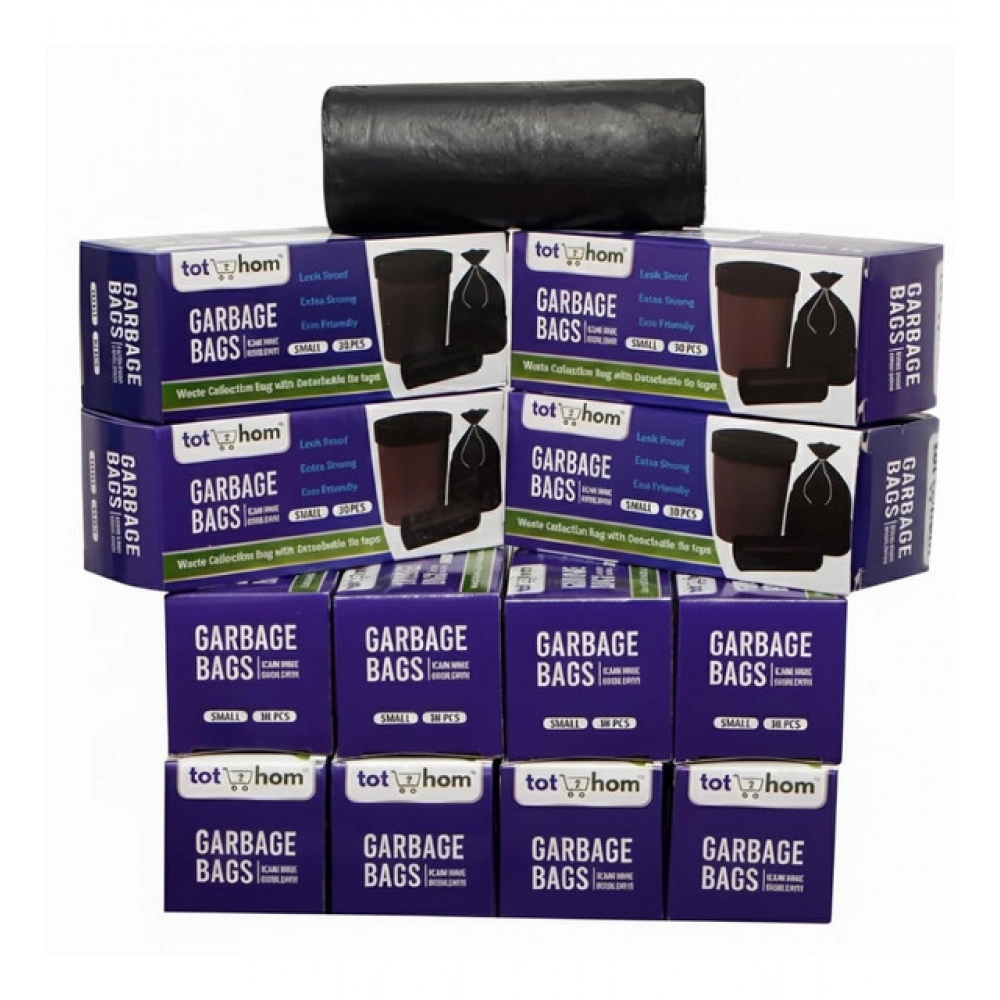 Generic Pack of 12 Biodegradeable Vegetable-Paper 17 x 19 Inches Garbage Bag (Black)