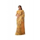 Generic Women's Faux_Linen Printed Saree With Unstitched Blouse 5.5Mtr (Gold)