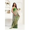 Generic Women's Faux Linen Printed Ready to wear Saree With Unstitched Blouse 5.5Mtr (Light_Green)