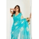 Generic Women's Linen Cotton Printed Ready To Wear Saree With Unstitched Blouse 5.5 Mtr (Aqua_Blue) Generic Women's Linen Cotton Printed Ready To Wear Saree With Unstitched Blouse 5.5 Mtr (Aqua_Blue)