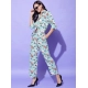 Generic Women's Polyester Floral 3-4th Sleeve Co-Ord Set (Multicolor) Generic Women's Polyester Floral 3-4th Sleeve Co-Ord Set (Multicolor)