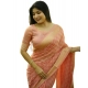 Generic Women's Silk_Blend Checked Saree With Unstitched Blouse 5.5Mtr (Peach)