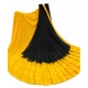 Generic Women's Georgette Printed Saree With Unstitched Blouse 5.5Mtr (Black-Yellow)
