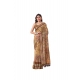 Generic Women's Faux_Linen Printed Saree With Unstitched Blouse 5.5Mtr (Beige)