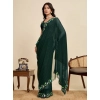 Generic Women's Georgette Printed Saree With Unstitched Blouse 5.5Mtr (Green)