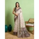 Generic Women's Silk Blend Printed Saree With Unstitched Blouse 5.5Mtr (Off White) Generic Women's Silk Blend Printed Saree With Unstitched Blouse 5.5Mtr (Off White)