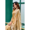 Generic Women's Faux Shimmer Geometric Ready to wear Saree With Unstitched Blouse 5.5Mtr (Beige) Generic Women's Faux Shimmer Geometric Ready to wear Saree With Unstitched Blouse 5.5Mtr (Beige)