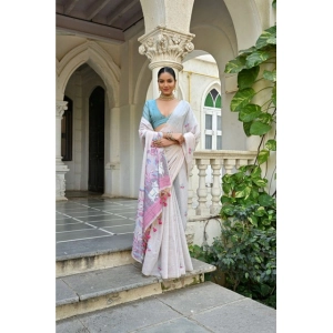 Generic Women's Blended_Cotton Floral Weaving Pattern Saree With Unstitched Blouse 5.5Mtr (Pink)
