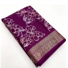 Generic Women's Cotton Silk Floral Printed Saree With Unstitched Blouse 5.5Mtr (Wine)