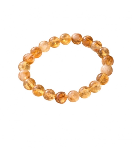 Generic Natural Crystal 8mm Citrine Bracelet (Musterd Yellow)
