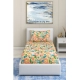 Generic Cotton Blend Floral Printed Single Bedsheet with 1 Pillow Cover (Yellow)