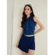 Generic Women's Denim Lycra Solid Sleeveless Top (Blue) Generic Women's Denim Lycra Solid Sleeveless Top (Blue)