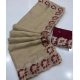 Generic Women's Star Georgette Embroidered Saree With Unstitched Blouse 5.5Mtr (Beige)