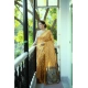 Generic Women's Faux_Tussar_Silk Geometric_Print Saree With Unstitched Blouse 5.5Mtr (Mustard)