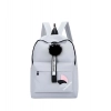 Generic Unisex PU Leather Solid Medium Zipper Backpack (Grey) Generic Unisex PU Leather Solid Medium Zipper Backpack (Grey)