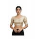 Generic Women's Erode Silk V Neck Padded Blouse (Beige, 38 Ready Size (Self-Alterable 36–40)