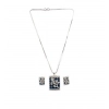Generic Women's Brass Silver Plated Pendant Set (Blue) Generic Women's Brass Silver Plated Pendant Set (Blue)