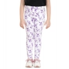 Generic Girl's Cotton Lycra Floral Elasticated Jeggings (White-Lavender) Generic Girl's Cotton Lycra Floral Elasticated Jeggings (White-Lavender)